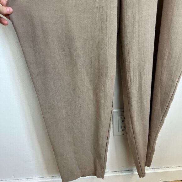 Handmade Womens Large Taupe Grey Long Sleeve Embellished Jewel Neckline Jumpsuit - Picture 9 of 11